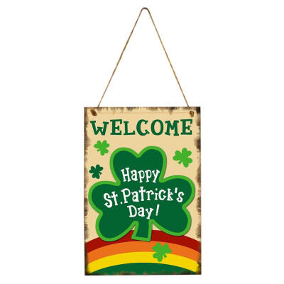 

Rustic Happy Ireland St Patrick Day Wood Hang Plaque Festival Party Decor