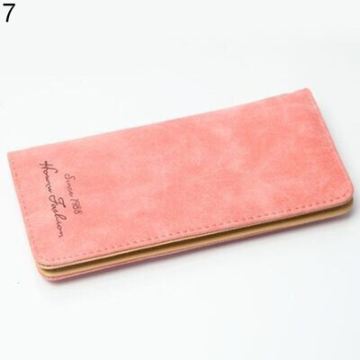 

Women Vintage Long Purse Slim Wallet Card Holder Bag Matte Faux Leather Wallet