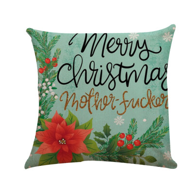 

Tailored Happy Christmas Pillow Cases Sofa Cushion Cover Home Decor Pillow Case