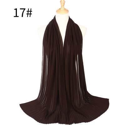 

Pearl Chiffon Pleated Muslim Womens Headscarf Wholesale 2018 Huis Costumes Wrinkled Hot Headscarf MSL022
