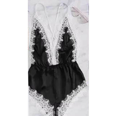 

Women Sexy Deep V Lace Lingerie Satin Sleep Dress Nightwear Babydoll Sleepwear