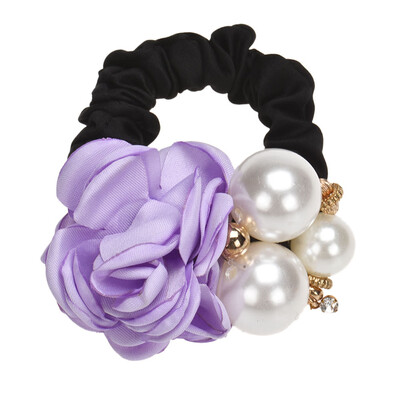 

〖Follure〗Pearls Beads Rose Flower Hair Band Rope Scrunchie Ponytail Holder GN