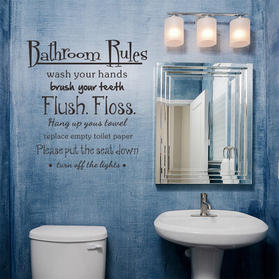 

〖Follure〗Bathroom Rules Wash Vinyl Wall Home Decor Decal Quote Room Inspirational Cute