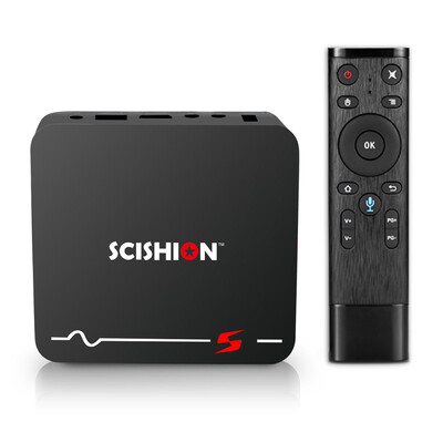 

SCISHION  Smart Android 81 TV Box 2GB16GB RK3229 Quad-core Voice Search 4K UHD H265 VP9 DLNA WiFi LAN RJ45 Ethernet HD Media P