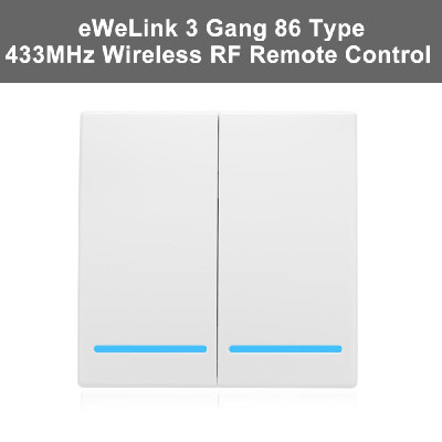 

eWeLink Push Button Wall Light Switch Remote Controller 3 Gang 86 Type ONOff Switch Panel 433MHz Wireless RF Remote Control Trans
