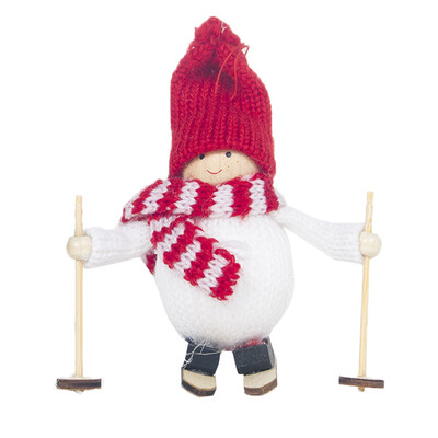 

Gobestart Creative Kawaii Christmas Doll Angel Girl Ski Pendant Christmas Tree Decoration