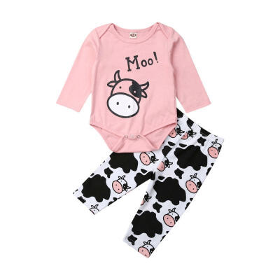 

Newborn Baby Boy Girl Cartoon Animal Print Romper Tracksuit Jumpsuit Outfits