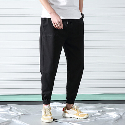 

Gobestart Mens Casual Fashion Loose Pure Color Outdoors Sports Ankle-Length Pants
