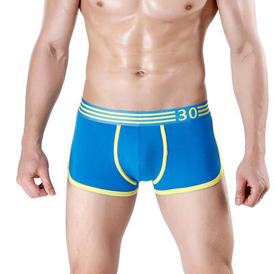 

Mens Comfort Cotton Boxers Fashion Sports Style Underwear With Pouch