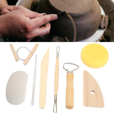 

Greensen 8PCS Art Crafts Pottery Sculpting Set Clay Sculpting Carving Hand Making Modeling Tools