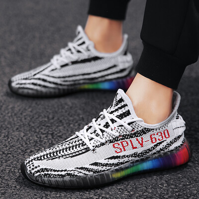 

2019 new mens shoes summer breathable mesh sneakers mens shoes Joker casual shoes mens tide shoes red