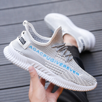 

Shoes male fluorescent letters tide shoes wild reflective lace mesh movement running breathable cloth shoes men