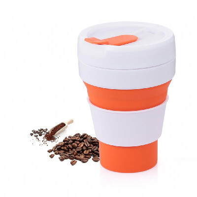 

Foldable Silicone Cup Collapsible Coffee Cup with Lid Travel Portable Drinking Cup for Hiking Camping Travelling