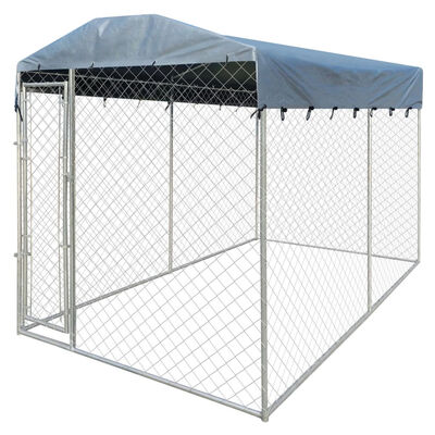 

Outdoor Dog Kennel with Canopy Top 13x6