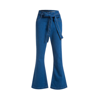 

Tailored Fashion Womens Large Size Lacing Jeans High Waist Stretch Slim Sexy Flare Pants
