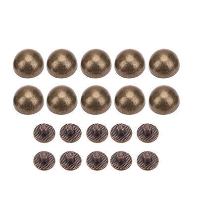 

10pcsSet Rustproof Screw Dome Mushroom Rivets Leather Craft Garment Decor