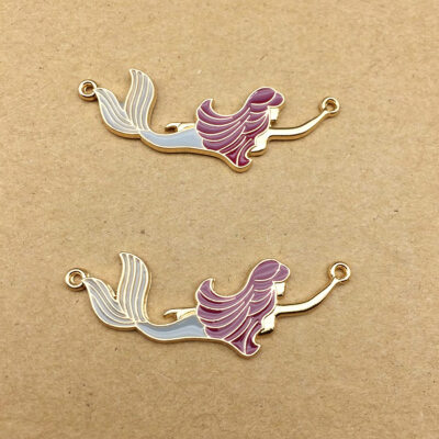 

10Pcs Bag Cartoon Enamel Mermaid Charm Pendant For Diy BraceletNecklace Making Supplies