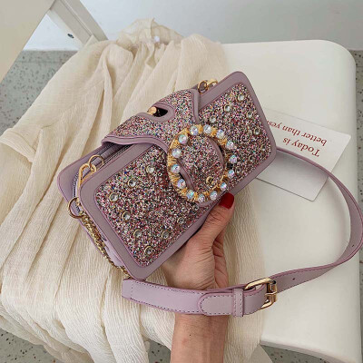 

Luxury High quality Small Diamond 2019 Clutch Bag Girls Handbag Chains Sequined Fashion Crossbody Bag Womens Messenger Bags sac