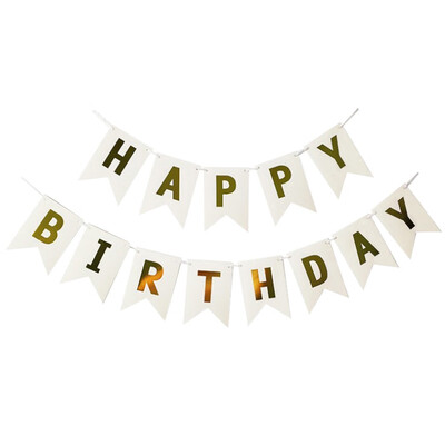 

Gobestart Pastel Perfection Garland Gold Foiled Happy Birthday Bunting Banner Party Decor