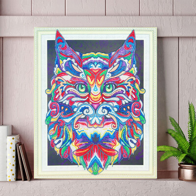 

Siaonvr Special Shaped Diamond 5D Embroidery Owl Rhinestone Pasted DIY Cross Stitch