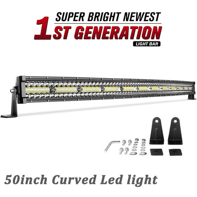 

50 inch Curved LED Light Bar Triple Row Combo for Chevy SilveradoGMC Sierra 50"