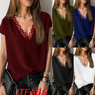 

Fashion Women Lady Summer Chiffon Short Sleeve Casual Shirt Tops Blouse T-Shirt