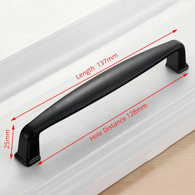 

JD cabinet drawer handle American black wardrobe door handle modern minimalist European cabinet sand black furniture handle