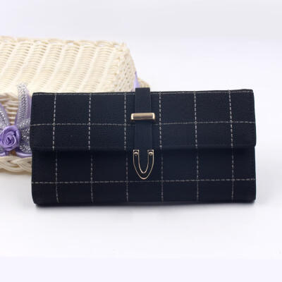 

Fashion PU Leather Triple-Folding Women Long Section Wallet Large Capacity Frosted Hasp Purse For Women Lady