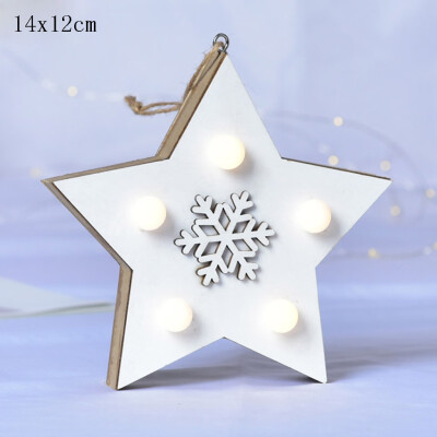 

Gobestart LED Light Wood House Cute Christmas Tree Ornaments Window Holiday Decoration