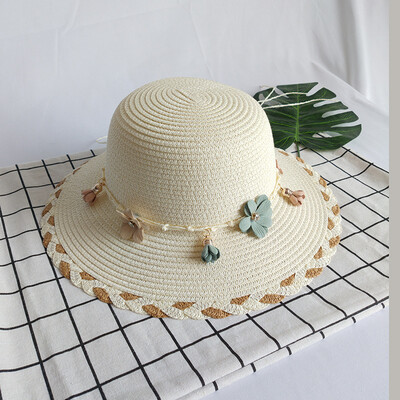 

Lady Xia Xiaoqingxin Korean version of straw hat Baitu outing beach shade hat beach hat brim hat sunscreen sunhat