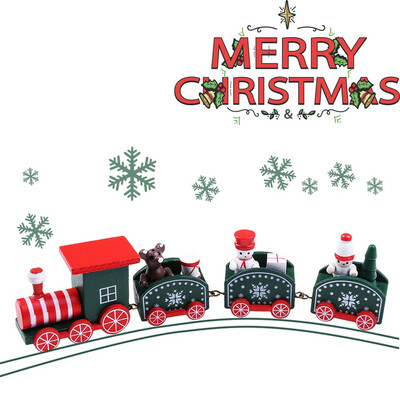 

Tailored Christmas Train Painted Wood With Santabear Xmas Kid Toys Gift Ornament Toy