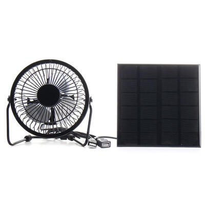 

3W 6V Solar Panel Iron Fan 4 Inch Cooling Ventilation Fan Charge for Phone