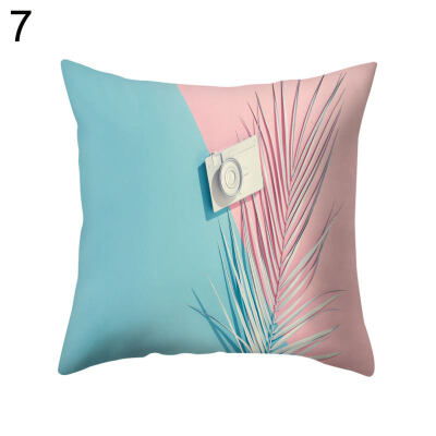 

Leaves Color Block Pillow Cover Cushion Case Home Car Sofa Bedroom Hotel Decor