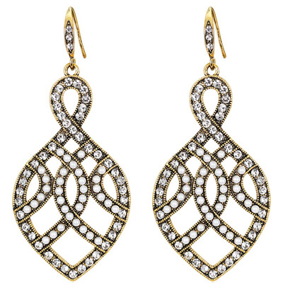 

Big Crystal Statement Stud Earring Wedding Charm Jewelry Elegant Zircon Crystal Flower Pearl Earrings