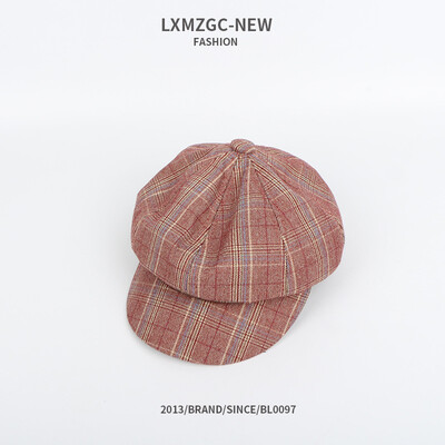 

Womens new hat British style beret couple hundred with a cap retro autumn&winter octagonal hat fashion