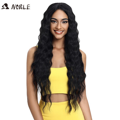 

Noble Hair Lace Front ombre blonde Wig 30 Inch Long Wavy Dark Root Synthetic Wigs For Black Women 2 Colors Available Free Ship