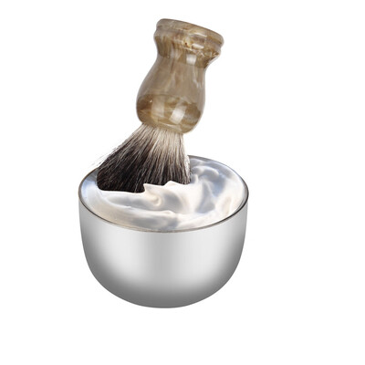 

〖Follure〗ZY Fashion Stainless Steel Metal Mens Shaving Mug Bowl Cup For Shave Brush