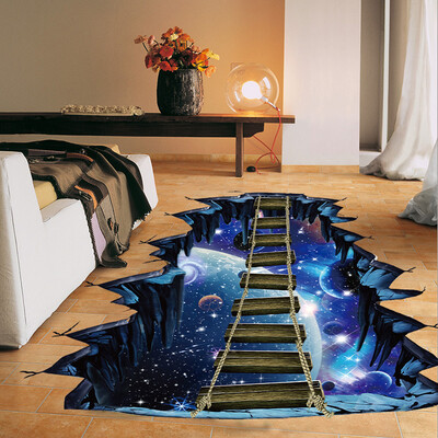 

3D Wall Sticker Universe Planet Suspension Bridge Three-Dimensional Stickers Dec