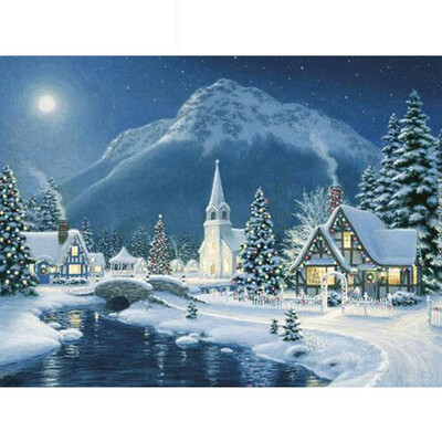 

Diamond Painting Winter Landscape DIY 5D Diamond Mosaic Snow Handmade Cross Stitch Kits Diamond Embroidery Patterns