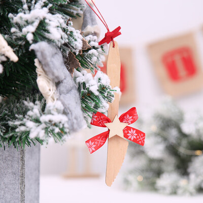 

〖Follure〗Christmas Tree Cutlery Ornament Wood Pendant Party Decor Xmas Gift Indoor Window