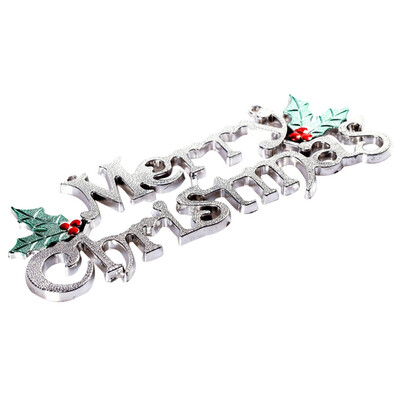 

〖Follure〗24cm Christmas Tree Decoration Shiny Merry Letter Card for Xmas Hanging Ornament