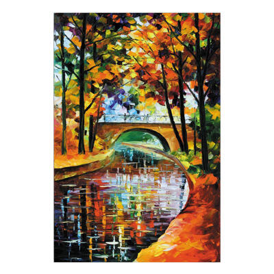 

Frameless Colored Bridge Scene Art Wall Sticker Hand Painted Oil Painting