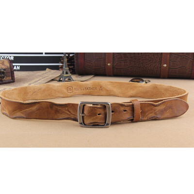 

Cowhide Leather Belt Genuine Leather Belt for Men Brown Color Pin Buckle Jeans Strap Vintage Luxury Quality Designer Belt Mens