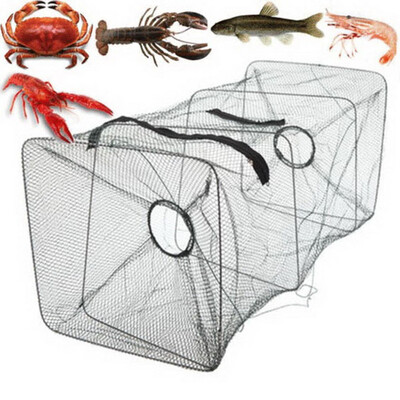 

Saidsome Fish Trap Net Fishing Gear Crab Prawn Shrimp Crayfish Lobster Crawdad Foldable fishing bait fishing lure