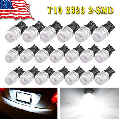 

20x Super Bright White 2323 T10 Wedge LED High Power Dome Map License Light Bulb