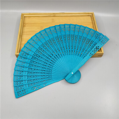 

〖Follure〗Wedding Hand Fragrant Party Carved Bamboo Folding Fan Chinese Style Wooden