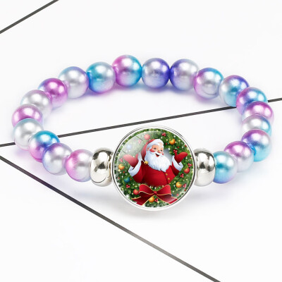 

Creative Cartoon Elk Santa Gem Retractable Beaded Bracelet Christmas Gift