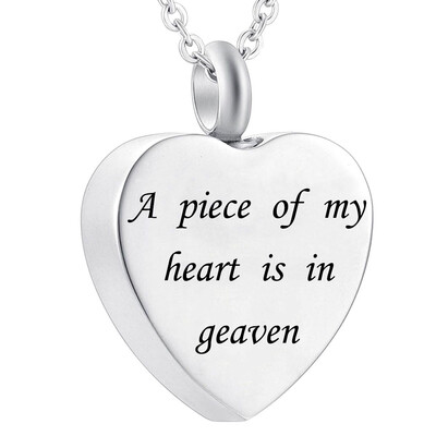 

Lettering Heart Memorial Keepsake Pendant Necklace Jewelry Commemorative Gift