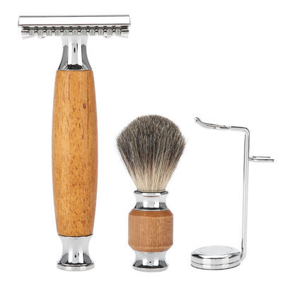 

Greensen Men Shaving Set Beard Brush Razor Shaving Stand Blades for Salon Home Travel Use