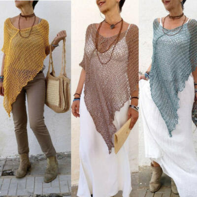 

Women Bikini Cover Up Polyester Lace Crochet Kimono Beach Dress Long Blouse Tops
